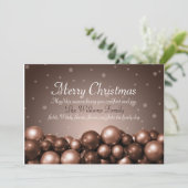Joyeux Noël Sepia Tone Ornements Carte Plat (Debout devant)