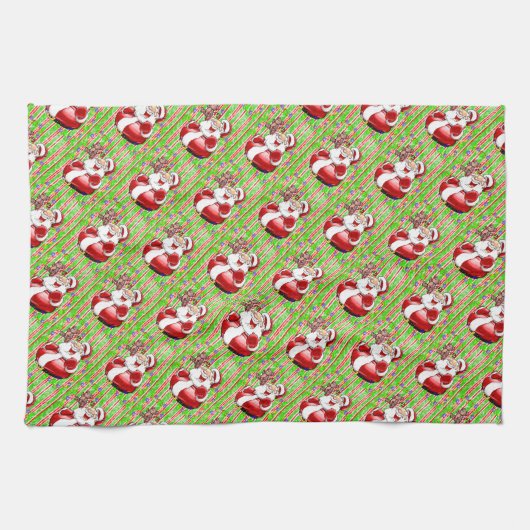 Joyeux Noël Serviettes de cuisine Teddy Ours (Horizontal)