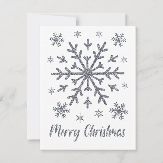 Joyeux Noël Silver Snowflakes Cartes blanches (Devant)