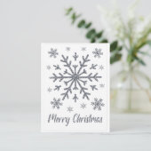 Joyeux Noël Silver Snowflakes Cartes blanches (Debout devant)