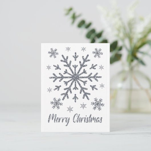 Joyeux Noël Silver Snowflakes Cartes blanches (Debout devant)