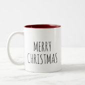 Joyeux Noël Simple à deux tons café Mug (Gauche)