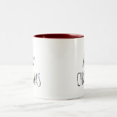 Joyeux Noël Simple à deux tons café Mug (Centre)
