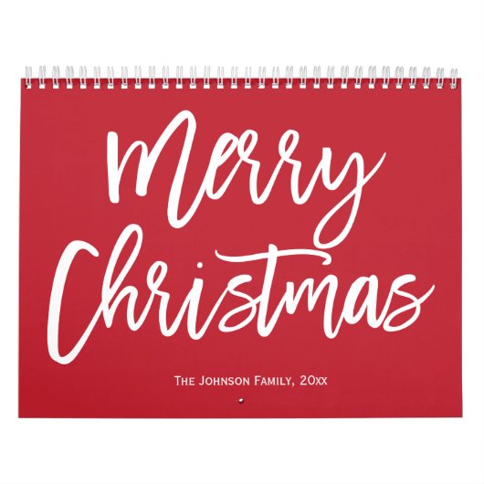 Joyeux Noël Simple Calendrier rouge (Protection)