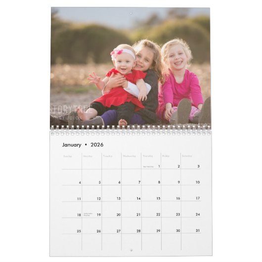 Joyeux Noël Simple Calendrier rouge (Jan 2026)