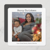 Joyeux Noël Simple Carte photo moderne (Devant / Derrière)