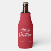 Joyeux Noël simple Glacière de bouteille rouge (Bottle Devant)