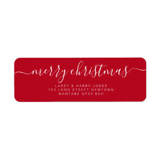 Joyeux Noël simple main rouge Étiquette
