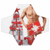 Joyeux Noël SlipperyJoe rouge blanc argent cadeau (Plat)