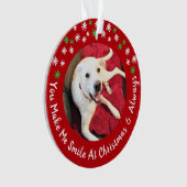 Joyeux Noël Smiling Chien Photo Funny Red Circle (devant)