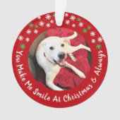 Joyeux Noël Smiling Chien Photo Funny Red Circle (devant)