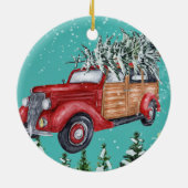 Joyeux Noël Snowfall Arbre Van Ornement en céramiq (Dos)