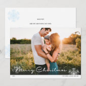 Joyeux Noël Snowflake Carte photo 3 (Devant / Derrière)
