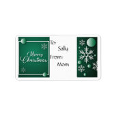 Joyeux Noël Snowflake étiquette cadeau (Devant)