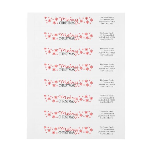 Joyeux Noël Snowflake wraparake étiquette (Feuille)