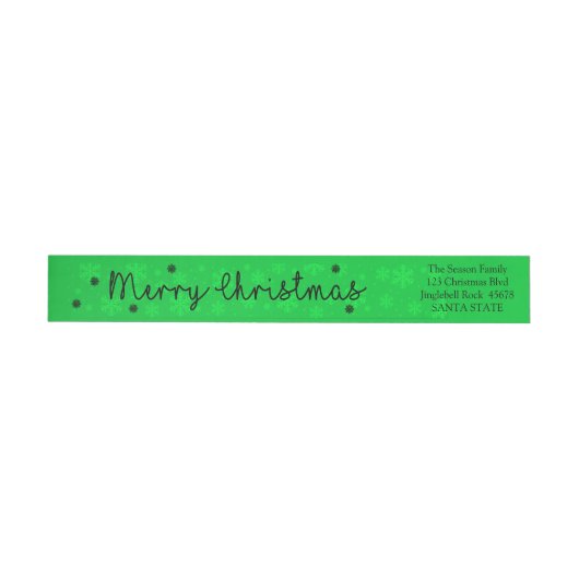 Joyeux Noël Snowflake wraparake étiquette (Individuel)