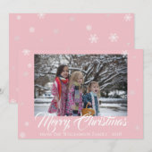 Joyeux Noël Snowflakes Carte photo de vacances (Devant / Derrière)