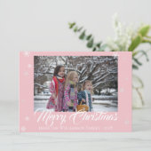 Joyeux Noël Snowflakes Carte photo de vacances (Debout devant)