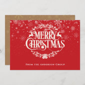 Joyeux Noël Snowflakes Office Carte de vacances (Devant / Derrière)