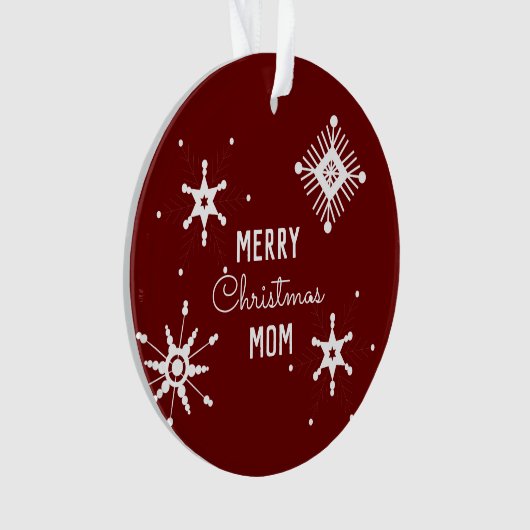 Joyeux Noël Snowflakes Script Maman Photo (devant)