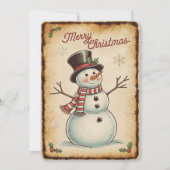 Joyeux Noël Snowman Carte de vacances (Devant)