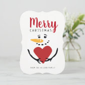 Joyeux Noël Snowman carte plat (Debout devant)