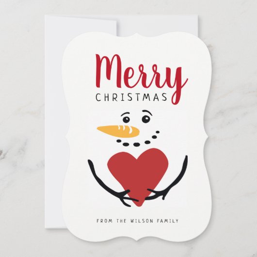 Joyeux Noël Snowman carte plat (Devant)