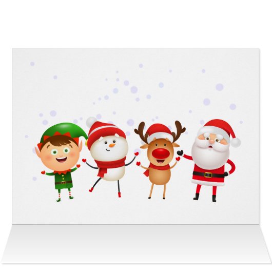 Joyeux Noël Snowman Père Noël Rudolph Elf (Intérieur Horizontal (Haut))