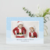 Joyeux Noël Snowy Carte photo pour les fêtes (Debout devant)