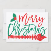 Joyeux Noël Spine Holly Chiropratique Carte Plat (Devant)