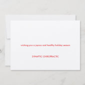 Joyeux Noël Spine Holly Chiropratique Carte Plat (Dos)