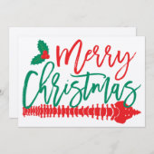 Joyeux Noël Spine Holly Chiropratique Carte Plat (Devant / Derrière)