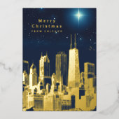 Joyeux Noël Star Ajouter Photo Foil Carte de vacan (Recto)