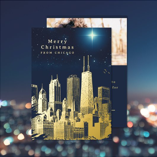 Joyeux Noël Star Ajouter Photo Foil Carte de vacan