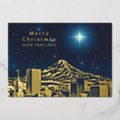 Joyeux Noël Star Ajouter Photo Foil Carte de vacan (Recto)