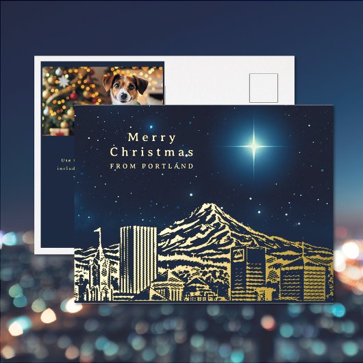 Joyeux Noël Star Ajouter Photo Foil Carte postale