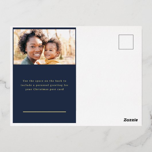 Joyeux Noël Star Ajouter Photo Foil Carte postale (Verso)