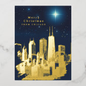 Joyeux Noël Star Ajouter Photo Foil Carte postale (Recto)