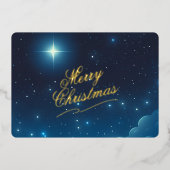 Joyeux Noël Star Foil Carte de vacances (Recto)