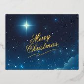 Joyeux Noël Star Foil Carte postale (Recto)