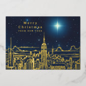 Joyeux Noël Star Photo Foil Carte de vacances (Recto)