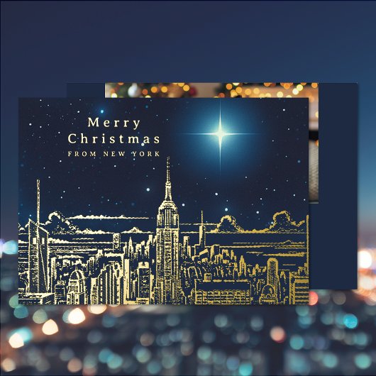 Joyeux Noël Star Photo Foil Carte de vacances