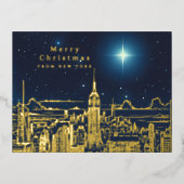 Joyeux Noël Star Photo Foil Carte postale de vacan (Recto)