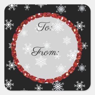 Joyeux Noël Stickers Noir et Rouge
