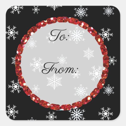Joyeux Noël Stickers Noir et Rouge (Devant)