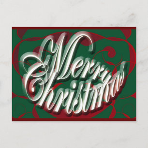 Joyeux Noël sur carte postale verte