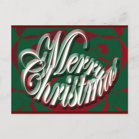 Joyeux Noël sur carte postale verte (Devant)