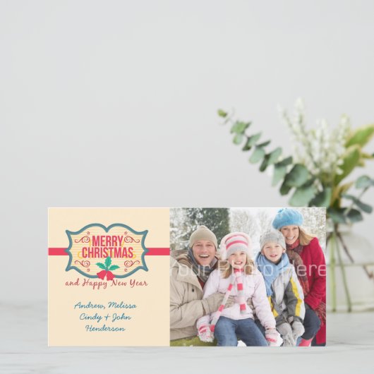 Joyeux Noël Tag, Carte photo (Debout devant)