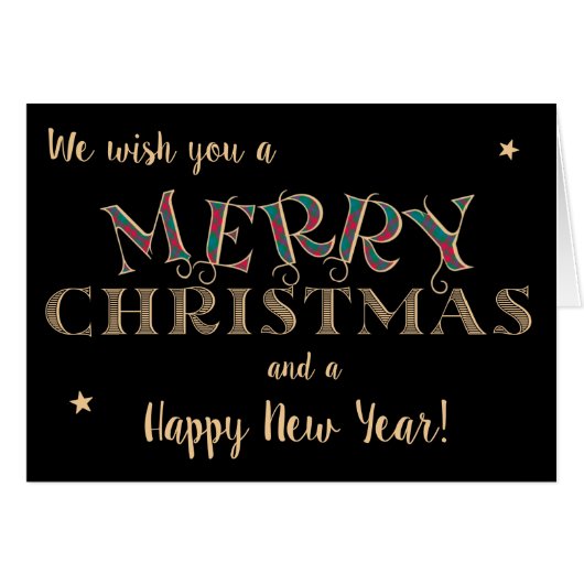 Joyeux Noël, tarte et effet or Lettering (Devant horizontal)