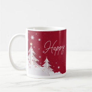 Joyeux Noël - Tasse rouge rubis pour les fêtes de